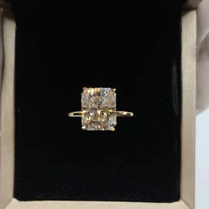 14k gold 5 carats radiant cut moissanite ring